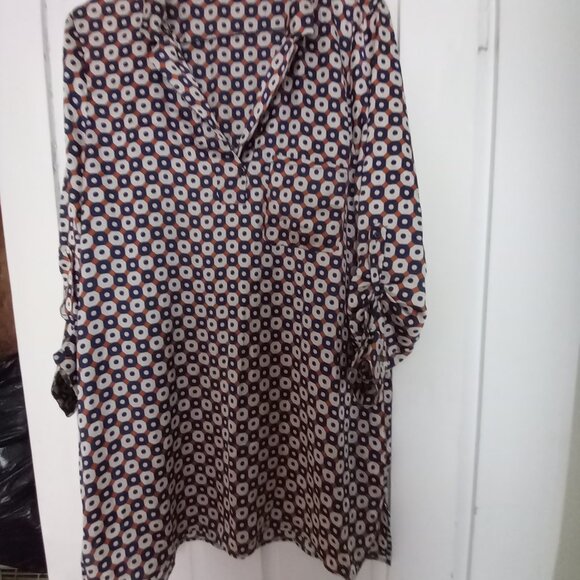 ZARA SILKY BLUE PRINT TUNIC DRESS NWOT XXL - Picture 10 of 15